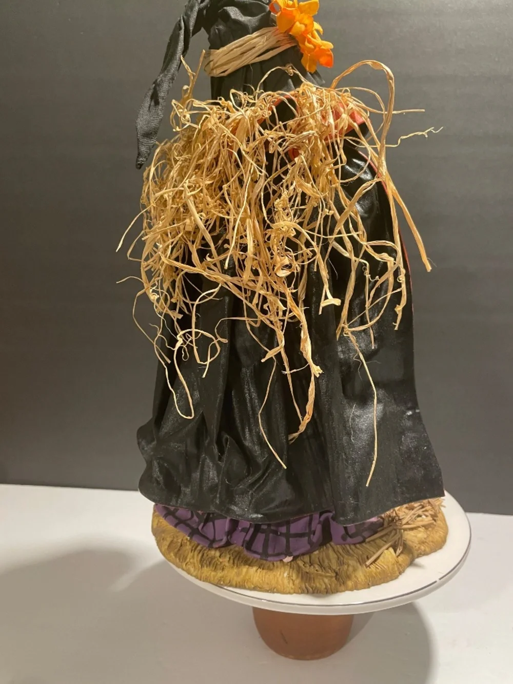 Fabric Mache' Trick or Treating Witch W/ Jack O Lanterns Halloween Decor